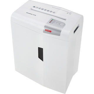 HSM shredstar X10 - 3/16" x 1 1/8" + Sep. CD Cutting Unit - Particle Cut - 10 Per Pass - for shredding CD, DVD, Paper, Staples, Paper Clip, Credit Card - 0.188" x 1.125" Shred Size - P-4/O-1/T-2/E-2/F-1 - 8.66" Throat - 5.30 gal Wastebin Capacity - W