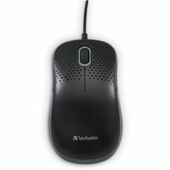 Verbatim Silent Corded Optical Mouse - Black - Optical - Cable - Black - 1 Pack - USB Type A - Scroll Wheel - 3 Button(s)