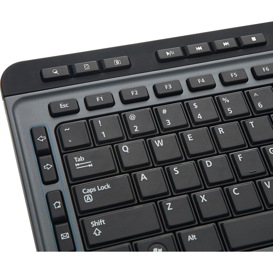 Verbatim Wireless Multimedia Keyboard and 6-Button Mouse Combo - Black - USB Type A Wireless RF - Black - USB Type A Wireless RF - Optical - 6 Button - Scroll Wheel - Black - Multimedia Hot Key(s) - AA, AAA - Compatible with Windows, Mac OS, Linux -