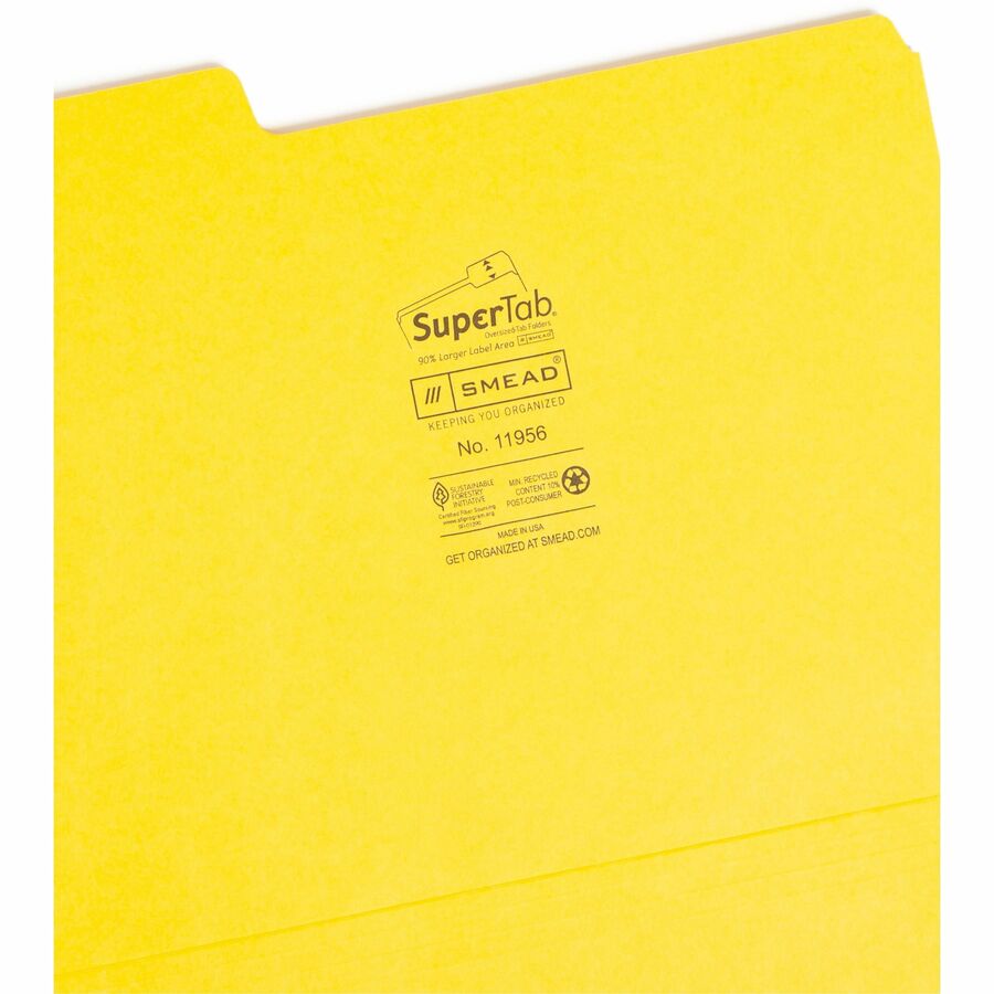 SuperTab Colored File Folders, 1/3-Cut Tabs: Assorted, Letter Size, 0.75" Expansion, 11-pt Stock, Color Assortment 1, 24/Pack