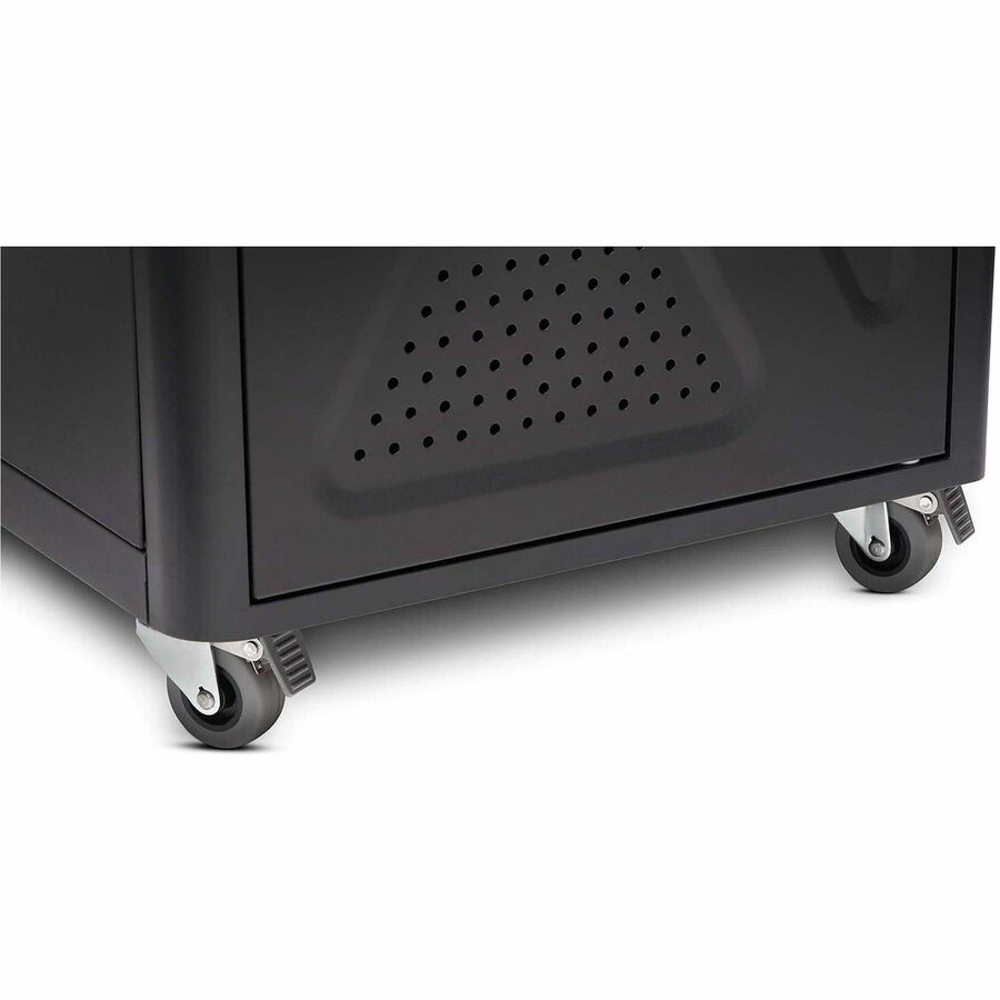 Kensington AC12 Security Charging Cabinet - Universal Device - 4 Casters - x 16.5" Width x 23.2" Depth x 28.1" Height - Black - For 12 Devices - 1 Each