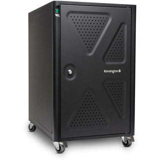Kensington AC12 Security Charging Cabinet - Universal Device - 4 Casters - x 16.5" Width x 23.2" Depth x 28.1" Height - Black - For 12 Devices - 1 Each
