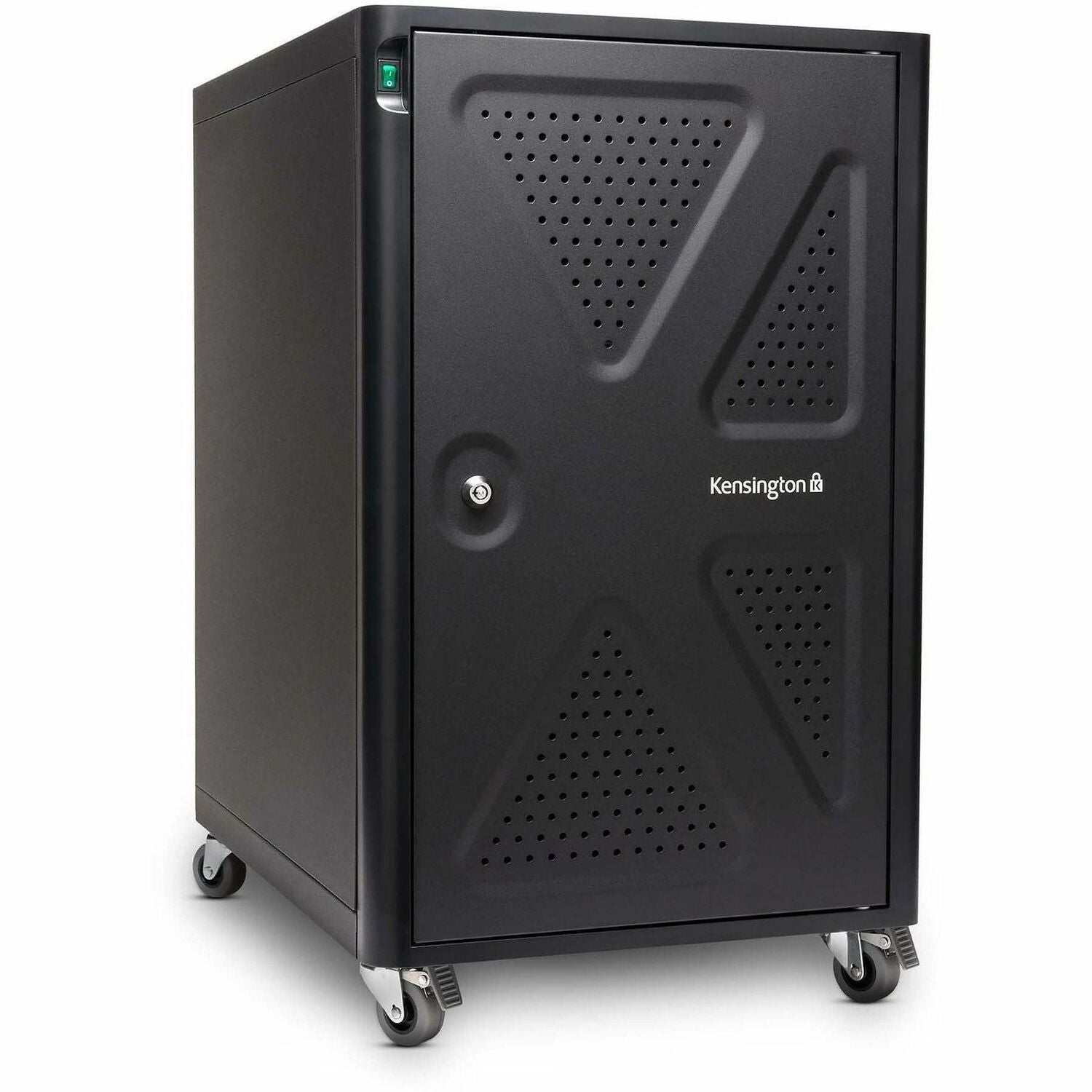 Kensington AC12 Security Charging Cabinet - Universal Device - 4 Casters - x 16.5" Width x 23.2" Depth x 28.1" Height - Black - For 12 Devices - 1 Each