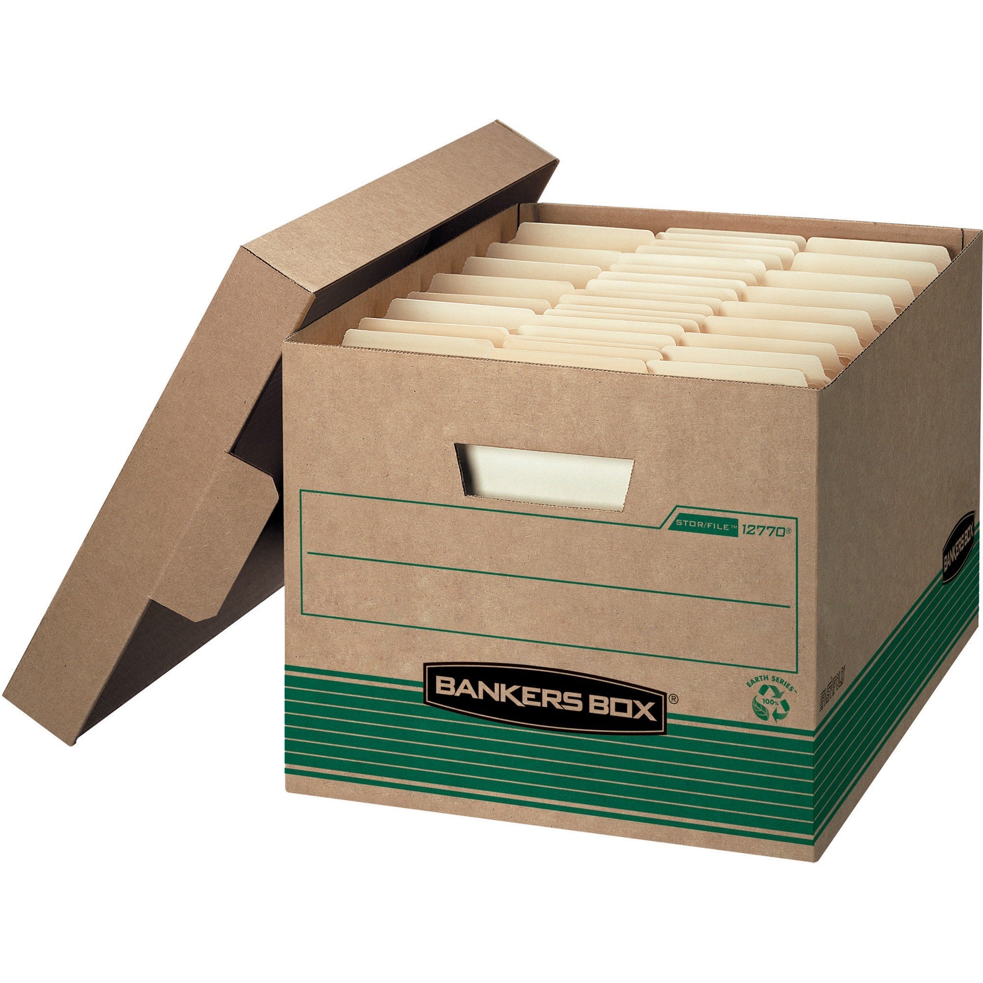 STOR/FILE Medium-Duty 100% Recycled Storage Boxes, Letter/Legal Files, 12" x 16.25" x 10.5", Kraft, 20/Carton