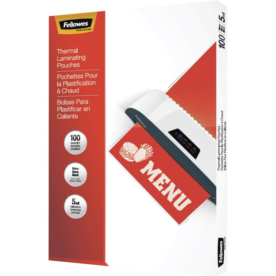 Thermal Laminating Pouches, 5 mil, 11.5" x 17.5", Matte Clear, 100/Pack