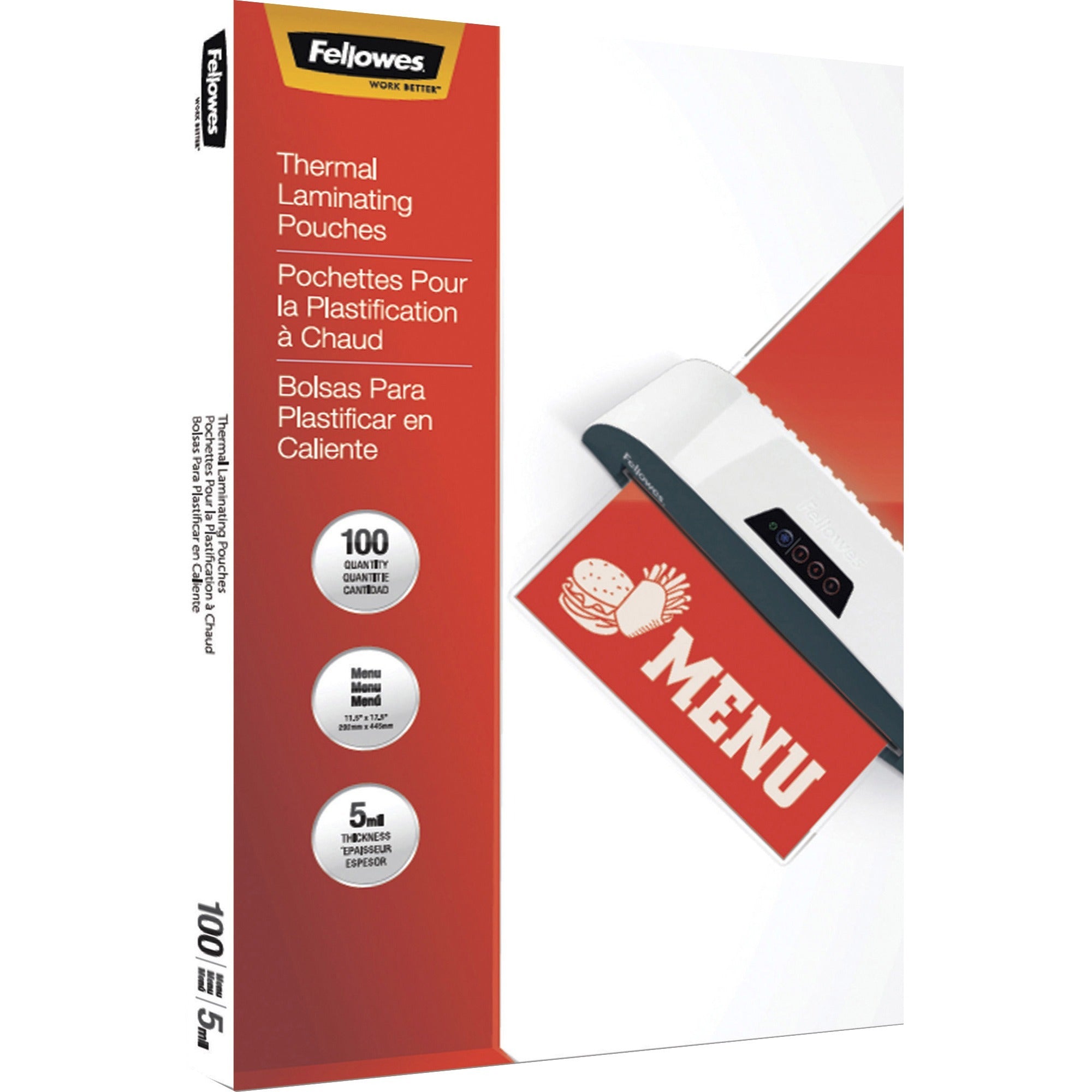 Thermal Laminating Pouches, 5 mil, 11.5" x 17.5", Matte Clear, 100/Pack