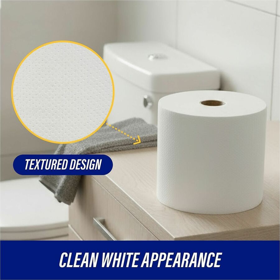 Genuine Joe Solutions Hardwound Paper Towels - 1 Ply - 7" x 850 ft - White - Embossed, Absorbent - 390 / Pallet