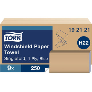 Windshield Towel, One-Ply, 9.13 x 10.25, Blue, 250/Pack, 9 Pack/Carton