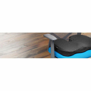Kensington Premium Cool-Gel Seat Cushion - 14" x 18" - Gel Filling - Fabric Cover - Foam - Comfortable, Durable, Anti-slip, Ergonomic Design, Machine Washable, Carrying Strap - Black - 1Each