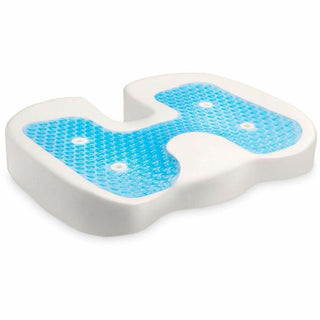 Kensington Premium Cool-Gel Seat Cushion - 14" x 18" - Gel Filling - Fabric Cover - Foam - Comfortable, Durable, Anti-slip, Ergonomic Design, Machine Washable, Carrying Strap - Black - 1Each
