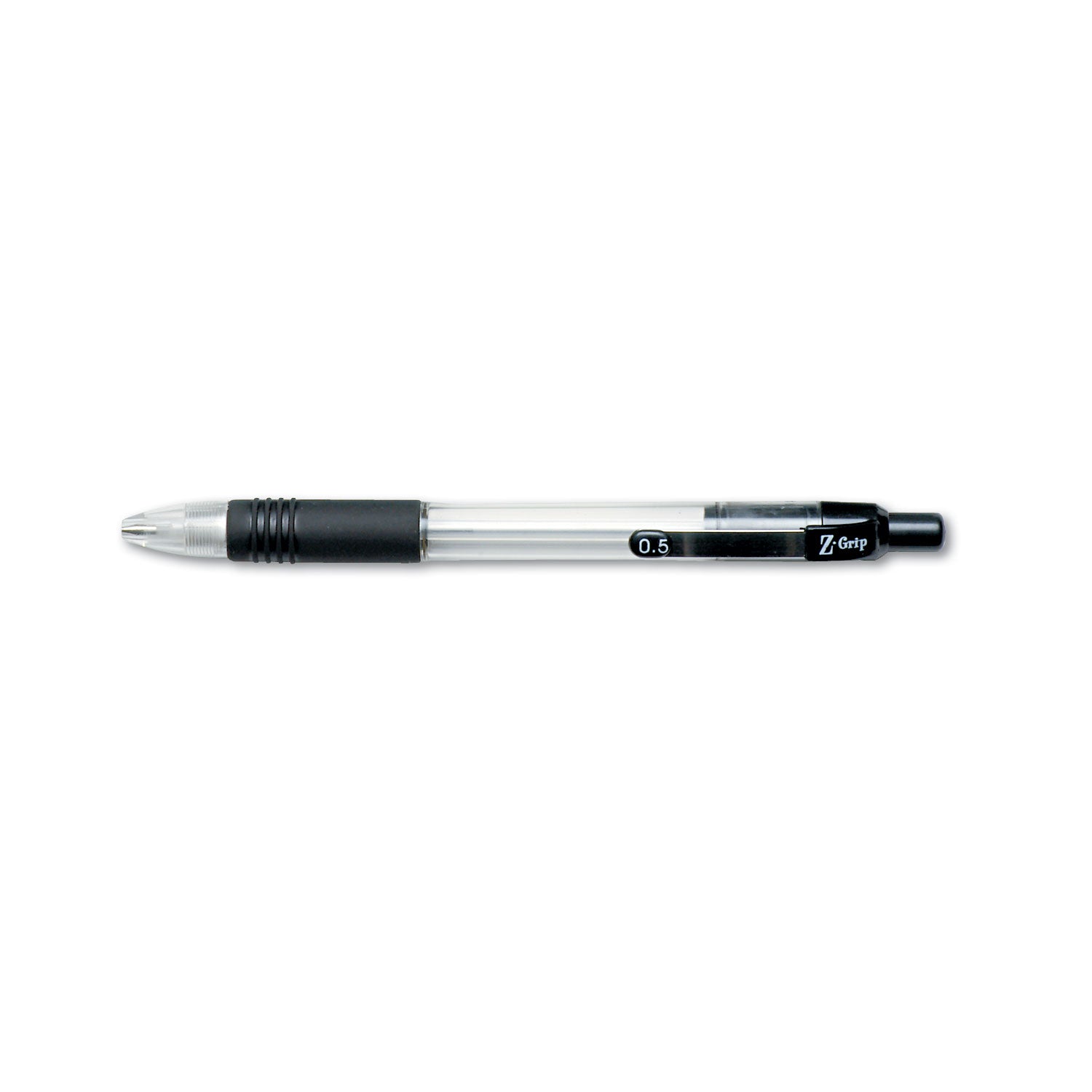 Z-Grip Mechanical Pencil, 0.5 mm, HB (#2), Black Lead, Clear/Black Barrel, Dozen - 