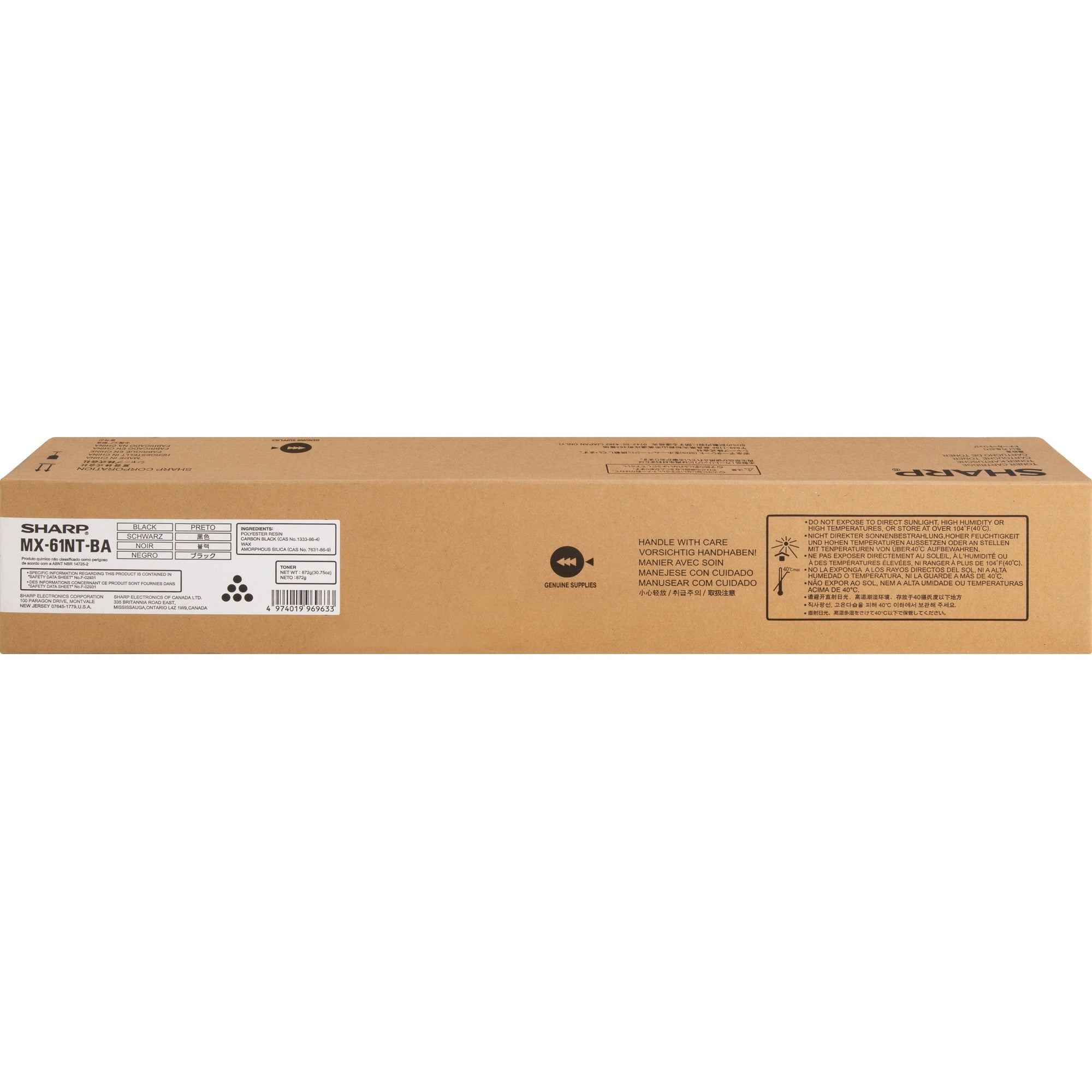 Sharp MX-61NT Original Laser Toner Cartridge - Black - 1 Each - 40000 Pages