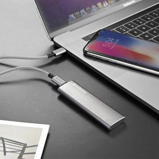 Verbatim 120GB Vx500 External SSD, USB 3.1 Gen 2 - Graphite - Notebook Device Supported - USB 3.1 Type C - 500 MB/s Maximum Read Transfer Rate - 2 Year Warranty