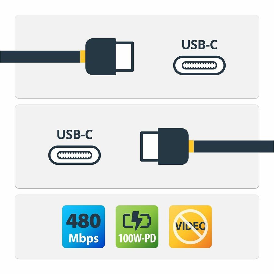 StarTech.com 0.5m USB C to USB C Cable w/ 5A PD - M/M - USB 2.0 - USB-IF Certified - USB Type C Cable - USB C Charging Cable - USB C PD Cable - Power your USB Type-C devices with reduced clutter - 0.5m USB-C to USB-C Cable - 0.5 m USB Type C Cable -