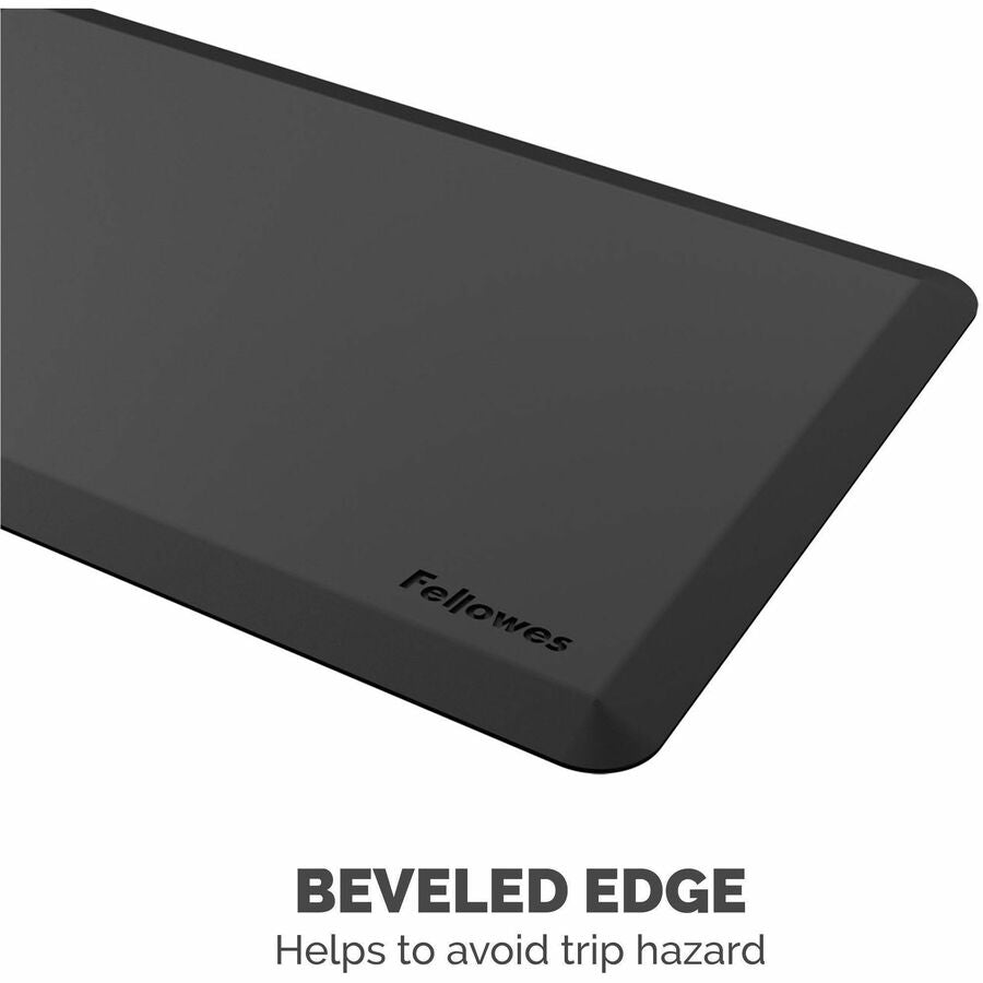 Anti-Fatigue Wellness Mat, Rectangular; Beveled Edges, 36 x 24, Black