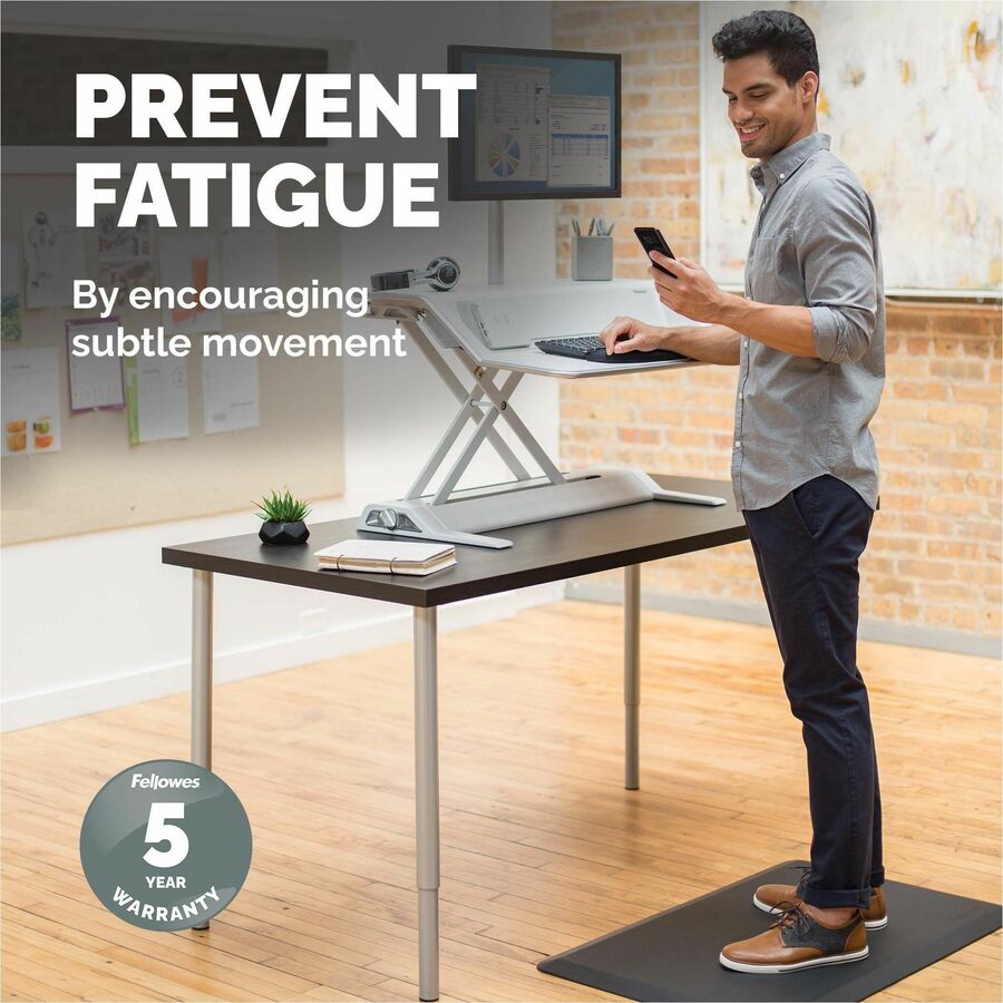 Anti-Fatigue Wellness Mat, Rectangular; Beveled Edges, 36 x 24, Black
