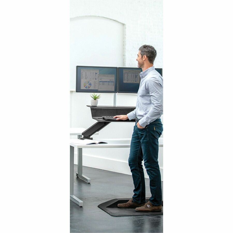 Fellowes ActiveFusion Anti-Fatigue Mat - Floor, Workstation - 35.75" Width x 23.500" Depth x 3.500" Thickness - Rectangular - Black - 1Each