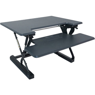 High Rise Height Adjustable Standing Desk with Keyboard Tray, 31" x 31.25" x 5.25" to 20", Gray/Black