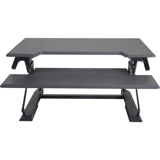 High Rise Height Adjustable Standing Desk with Keyboard Tray, 31" x 31.25" x 5.25" to 20", Gray/Black