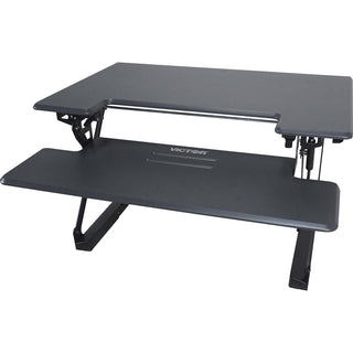 High Rise Height Adjustable Standing Desk with Keyboard Tray, 31" x 31.25" x 5.25" to 20", Gray/Black