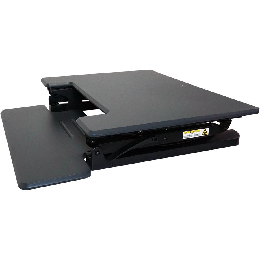 High Rise Height Adjustable Standing Desk with Keyboard Tray, 31" x 31.25" x 5.25" to 20", Gray/Black
