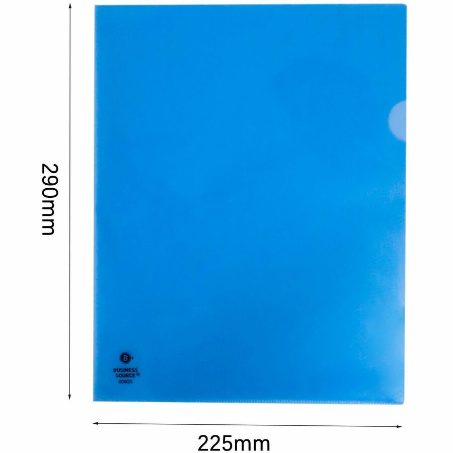 Business Source Letter File Sleeve - 8 1/2" x 11" - 20 Sheet Capacity - Blue - 10 / Pack