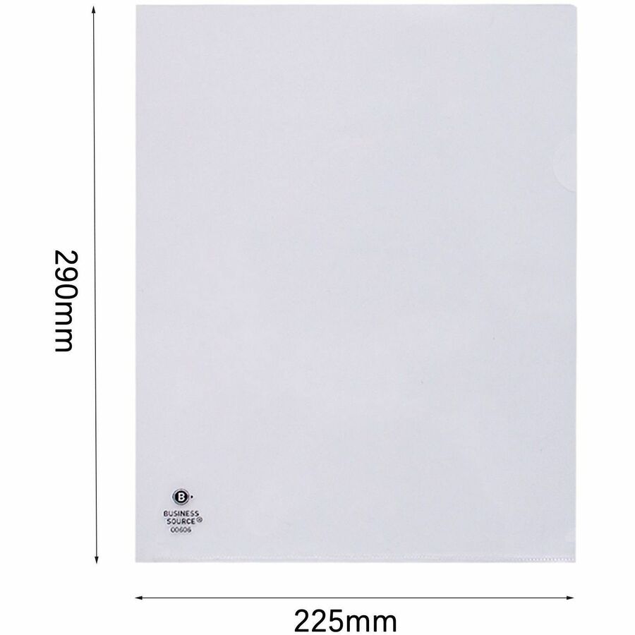 Business Source Letter File Sleeve - 8 1/2" x 11" - 20 Sheet Capacity - Clear - 10 / Pack