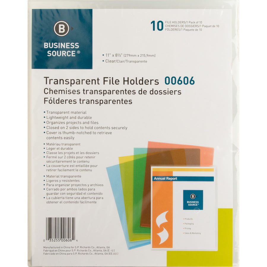 business-source-letter-file-sleeve-8-1-2-x-11-20-sheet-capacity-clear-50-box_bsn00606bx - 6