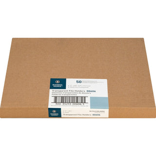 Business Source Letter File Sleeve - 8 1/2" x 11" - 20 Sheet Capacity - Clear - 50 / Box