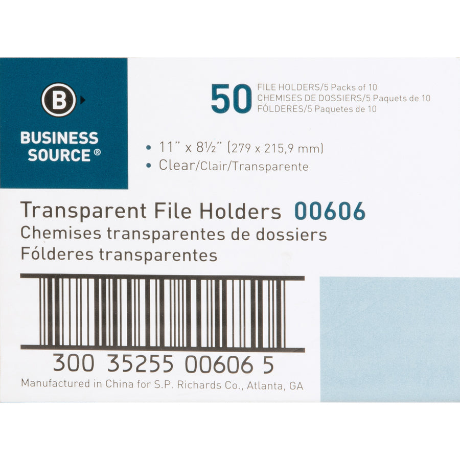 business-source-letter-file-sleeve-8-1-2-x-11-20-sheet-capacity-clear-50-box_bsn00606bx - 4