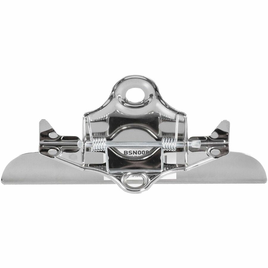 Business Source Clipboard Metal Clip - 6" Width - for Paper Clip - 1Each - Silver, Brown - Nickel Plated