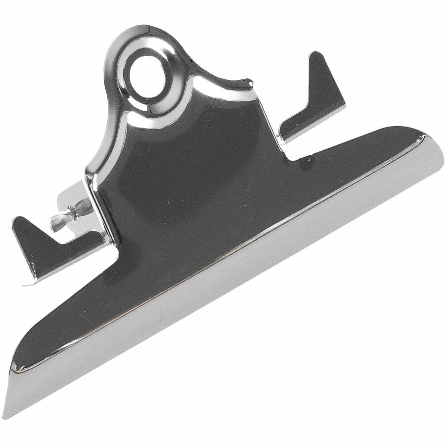 Business Source Clipboard Metal Clip - 6" Width - for Paper Clip - 1Each - Silver, Brown - Nickel Plated
