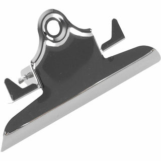 Business Source Clipboard Metal Clip - 6" Width - for Paper Clip - 1Each - Silver, Brown - Nickel Plated