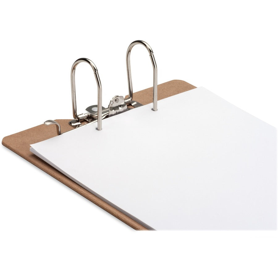 Business Source Lever Archboard - 2" Clip Capacity - 8 1/2" x 14" - Lever Arch - Hardboard - Brown - 1 Each
