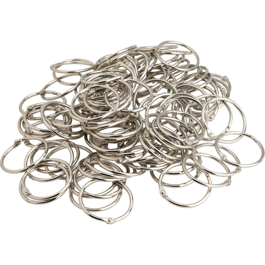 Business Source Standard Book Rings - 1.5" Diameter - Silver - Nickel Plated - 500 / Bundle