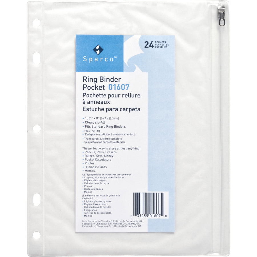 business-source-punched-economy-binder-pocket-10-height-x-8-width-7-x-holes-ring-binder-clear-plastic-24-box_bsn01607bx - 2
