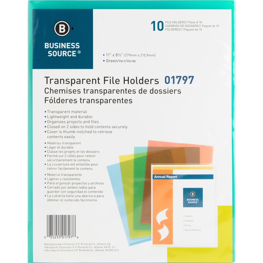 business-source-letter-file-sleeve-8-1-2-x-11-20-sheet-capacity-green-10-pack_bsn01797 - 3