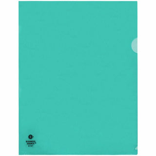 Business Source Letter File Sleeve - 8 1/2" x 11" - 20 Sheet Capacity - Green - 10 / Pack