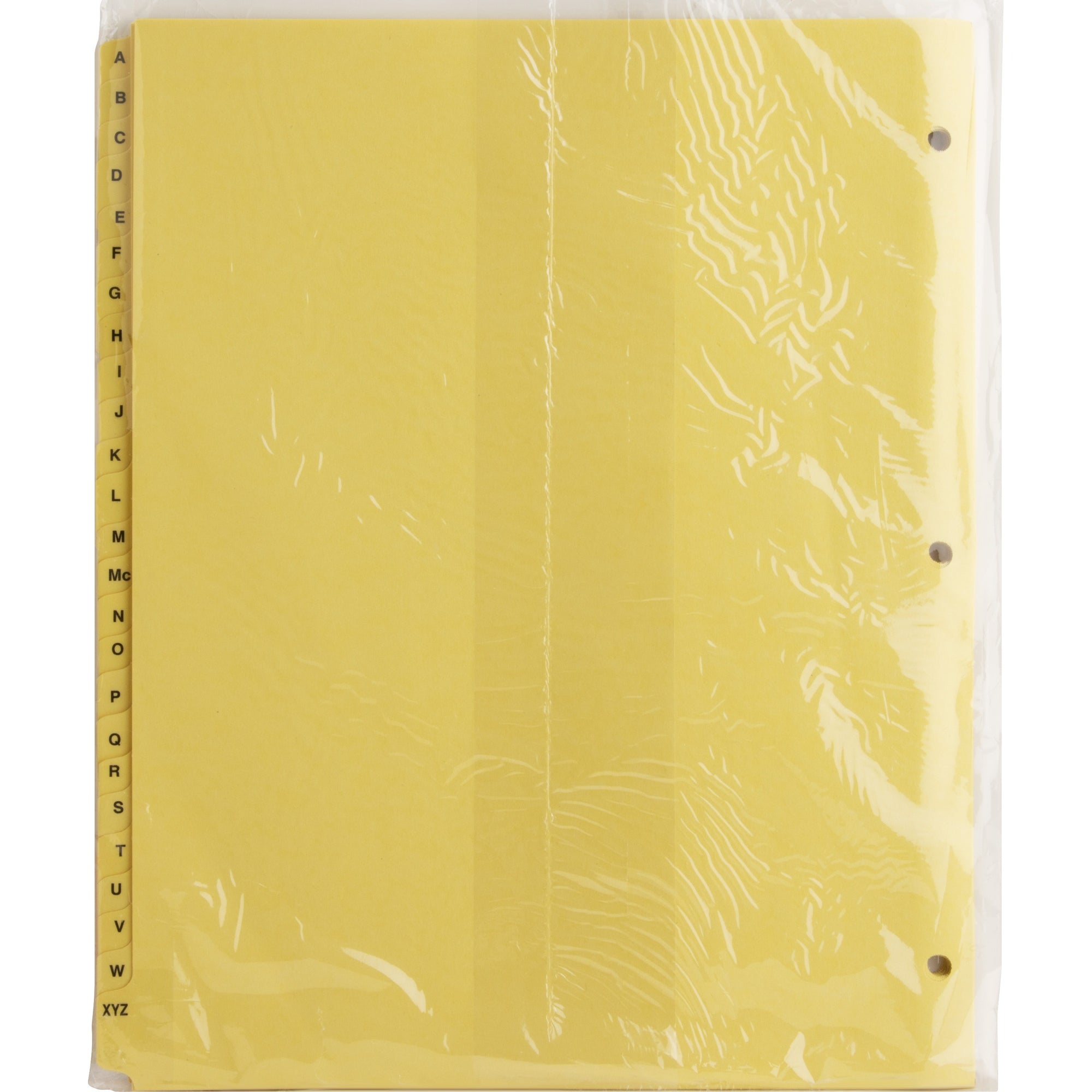 business-source-a-z-clear-plastic-tab-index-dividers-printed-tabs-character-a-z-25-tabs-set-85-divider-width-x-11-divider-length-letter-3-hole-punched-buff-divider-buff-plastic-tabs-25-set_bsn01806 - 2