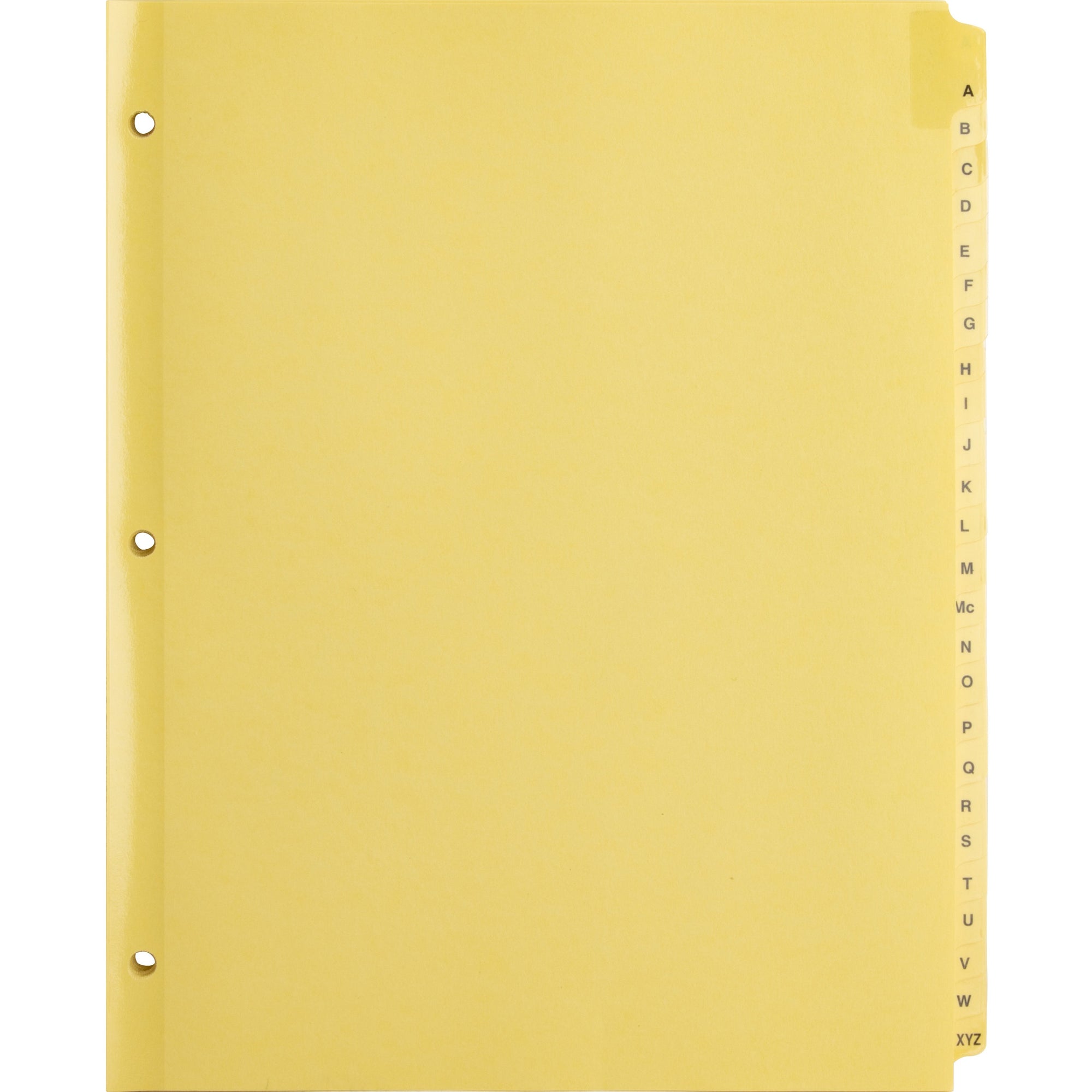 business-source-a-z-clear-plastic-tab-index-dividers-printed-tabs-character-a-z-25-tabs-set-85-divider-width-x-11-divider-length-letter-3-hole-punched-buff-divider-buff-plastic-tabs-25-set_bsn01806 - 1