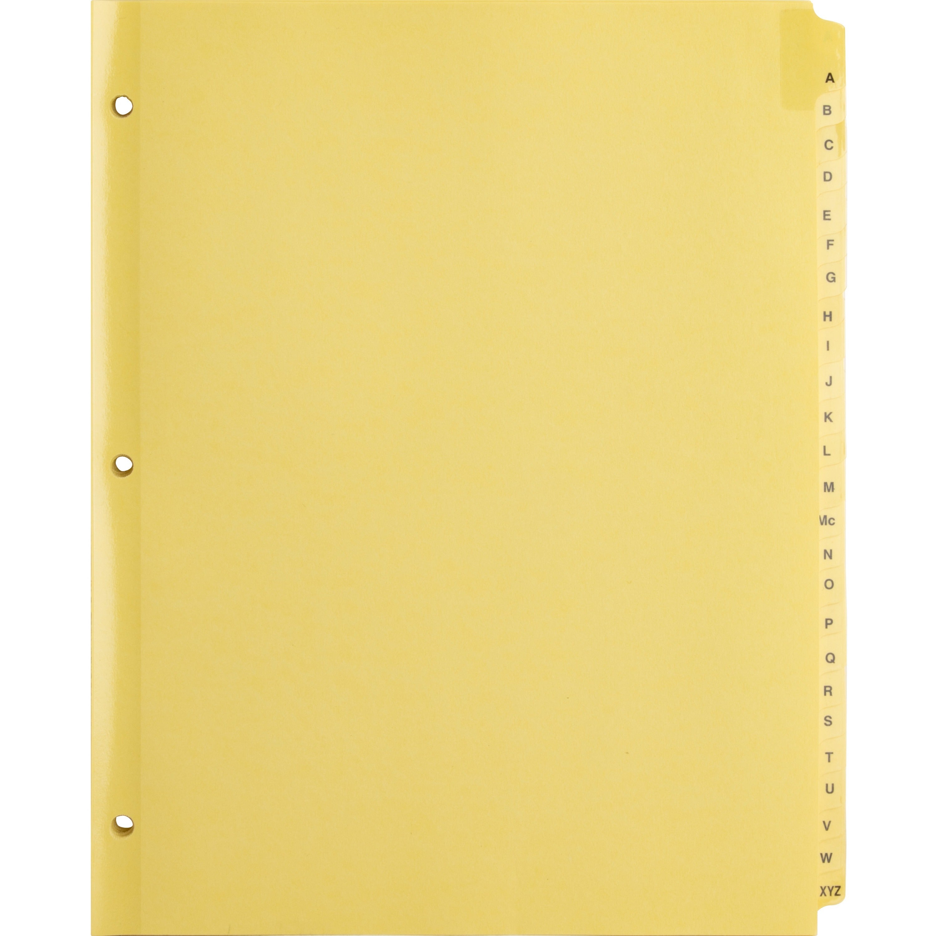 business-source-a-z-clear-plastic-tab-index-dividers-printed-tabs-character-a-z-25-tabs-set-85-divider-width-x-11-divider-length-letter-3-hole-punched-buff-divider-buff-plastic-tabs-25-set_bsn01806 - 1