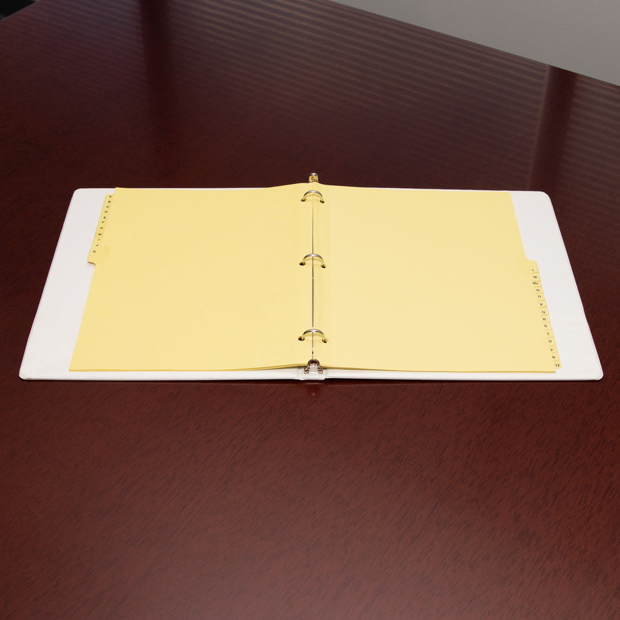 business-source-a-z-clear-plastic-tab-index-dividers-printed-tabs-character-a-z-25-tabs-set-85-divider-width-x-11-divider-length-letter-3-hole-punched-buff-divider-buff-plastic-tabs-25-set_bsn01806 - 3