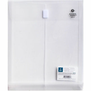 Business Source Letter File Pocket - 8 1/2" x 11" - 1" Expansion - Clear - 1 Each