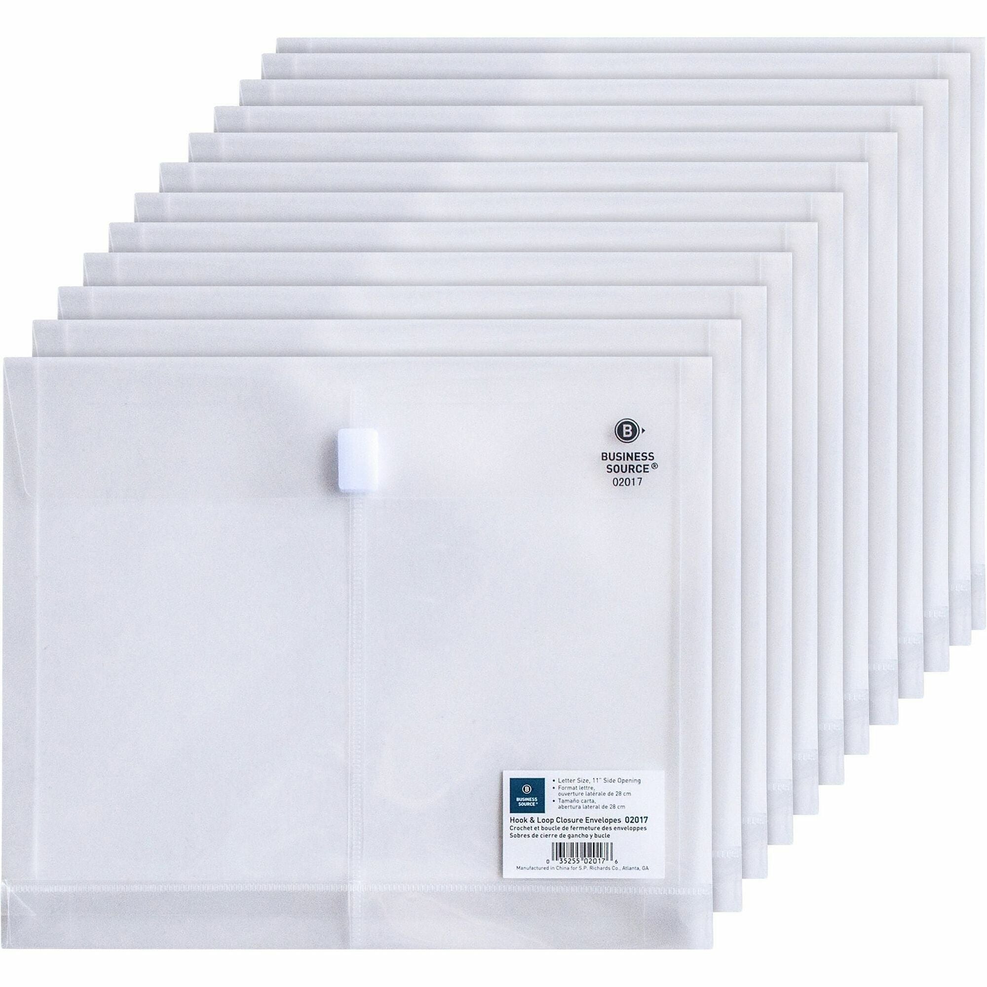 Business Source Letter File Pocket - 8 1/2" x 11" - 1" Expansion - Clear - 1 Each