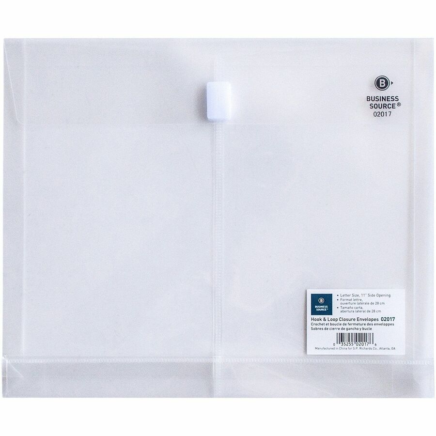 Business Source Letter File Pocket - 8 1/2" x 11" - 1" Expansion - Clear - 1 Each