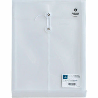 Business Source String Closure Top-open Poly Envelope - Inter-department - 10" Width x 13" Length - String/Button - 1 Each - Clear