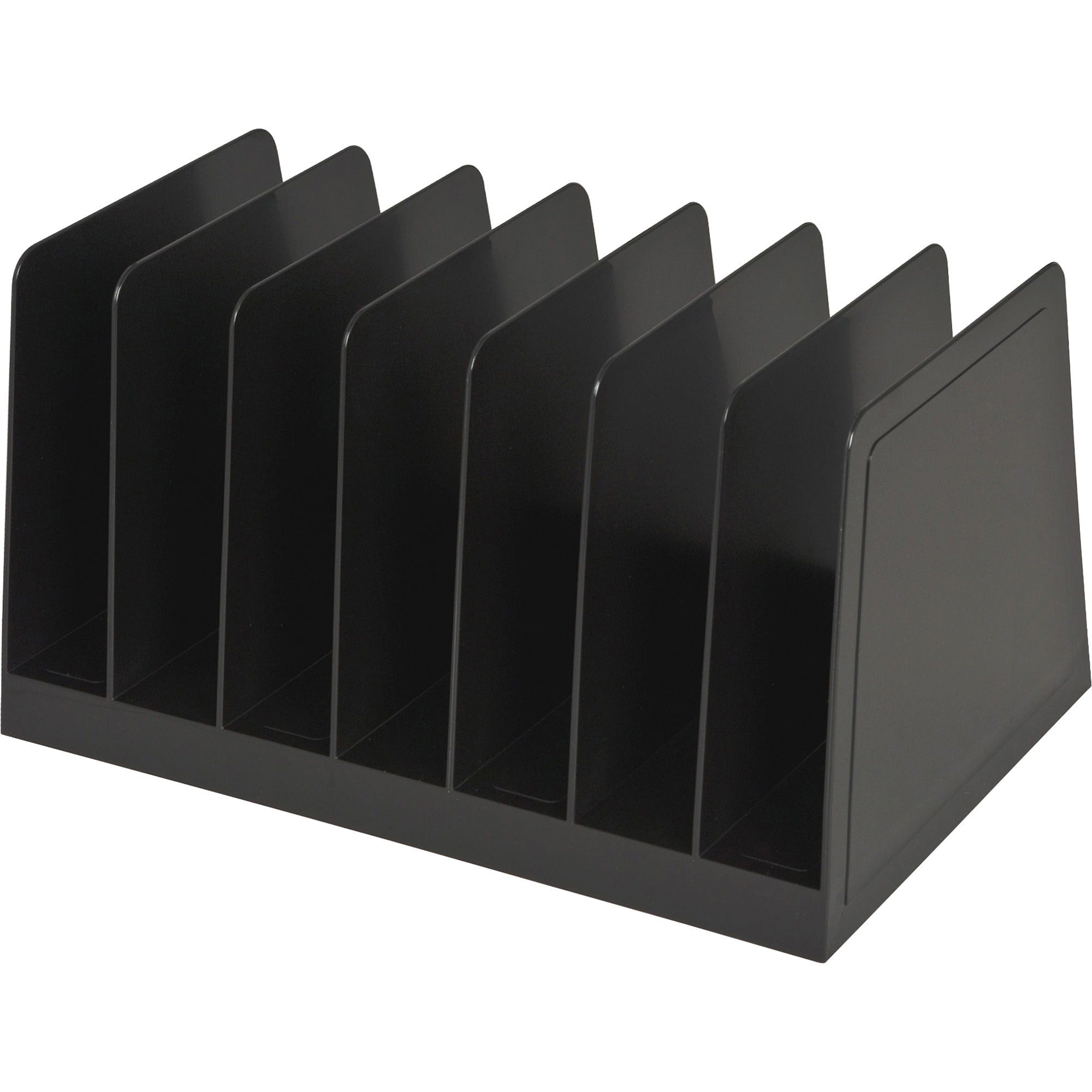 business-source-desk-step-sorter-45-height-x-88-width-x-55-depthdesktop-25%-recycled-black-plastic-1-each_bsn11876 - 4