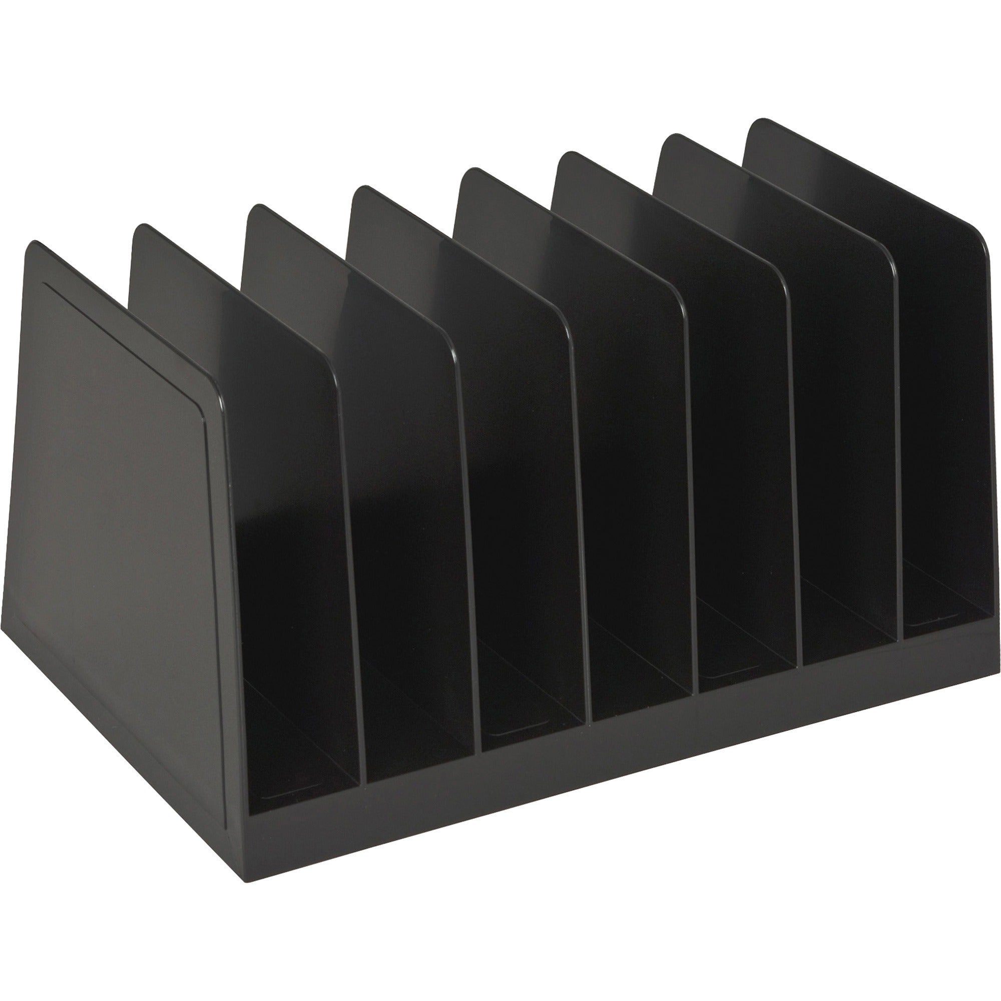 business-source-desk-step-sorter-45-height-x-88-width-x-55-depthdesktop-25%-recycled-black-plastic-1-each_bsn11876 - 1