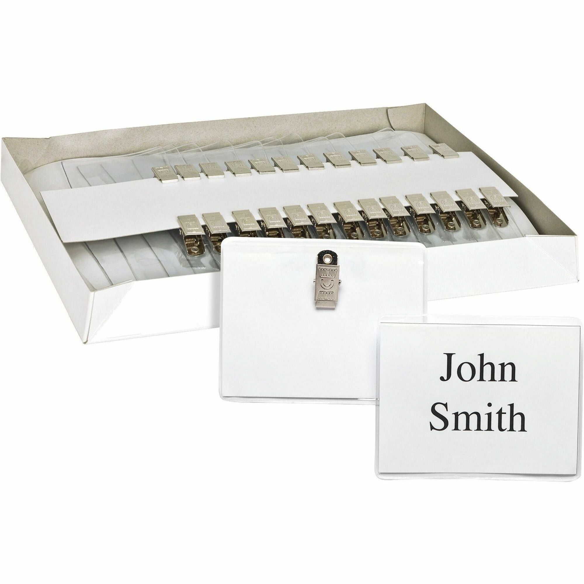 business-source-clip-holder-style-badge-kit-23-x-35-x-50-box-clear_bsn19180 - 1