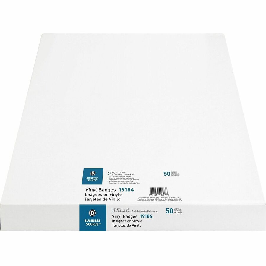 Business Source Clip Holder Style Badge Kit - 250 / Bundle - Clear